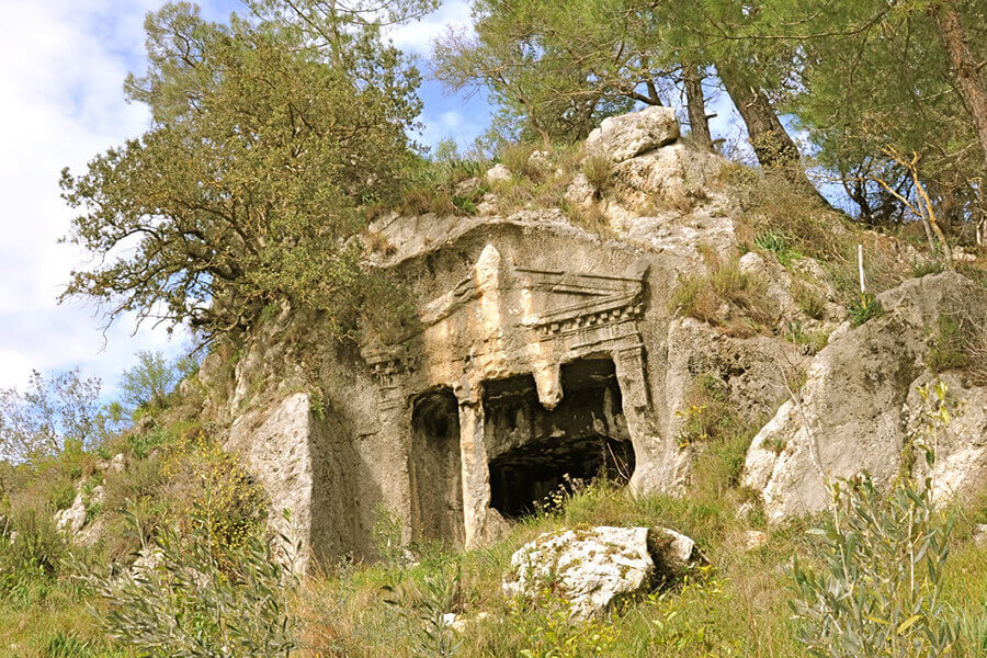 See the Daedala Rock Tombs